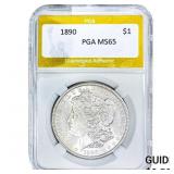 1890 Morgan Silver Dollar PGA MS65