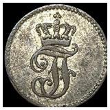 1844 German Mecklenburg-Schwerin Silver 3 Pfennig