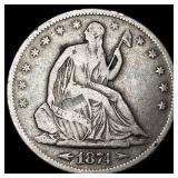 1874-S Silver Half Dollar ABOUT UNCIRCULATED