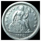1842-O Silver Seated Liberty Dime NEARLY  UNCIRCU