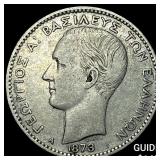 1873A Greece George I Silver Drachma