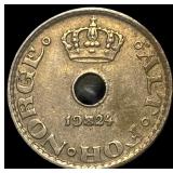1924 Norway Copper Nickel 10 Ore