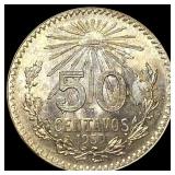 1939 Mexico Silver 50 Centavos