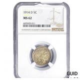 1914-D Buffalo Nickel NGC MS62
