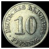 1914 Germany Copper Nickel 10 Pfennig