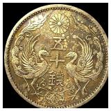 1922 Japan Yushihito Silver 50 Sen