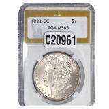 1883-CC Morgan Silver Dollar PGA MS65