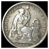1911 FG Peru Silver Dinero
