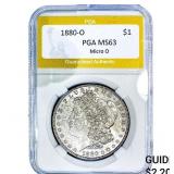 1880-O Morgan Silver Dollar PGA MS63 Micro O