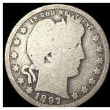 1897 Barber Silver Quarter NICELY CIRCULATED