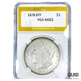 1878 8TF Morgan Silver Dollar PGA MS62