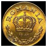 1940 Romania Nickel Brass 1 Leu