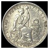 1905 JF Peru Silver Dinero