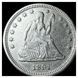 1891 Silver Quarter Dollar UNCIRCULATED