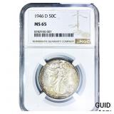 1946-D Walking Liberty Half Dollar NGC MS65
