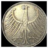 1951D Germany Silver 5 Mark