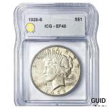 1928-S Silver Peace Dollar ICG EF40