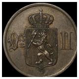 1884 Norway Bronze 2 Ore