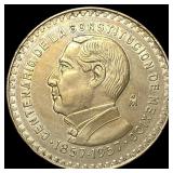 1957Mo Mexico Silver 1 Peso