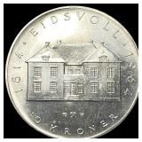 1964 Norway Silver 10 Kroner