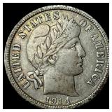 1914 Silver Barber Dime NEARLY UNCIRCULATED