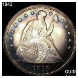 1843 Seated Liberty Dollar CHOICE AU