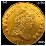 1799 Lg Stars $10 Gold Eagle CHOICE AU