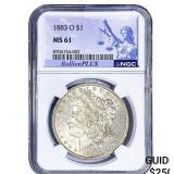 1883-O Morgan Silver Dollar NGC MS61