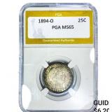 1894-O Barber Quarter PGA MS65