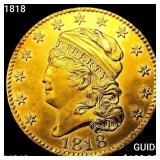 1818 $5 Gold Half Eagle UNCIRCULATED