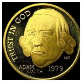 1979 Adam Smith 1/10 oz Gold Medal CHOICE PROOF