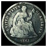 1861 Seated Liberty Half Dime LIGHTLY CIRCULATED