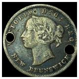 1862 New Brunswick Silver 5 Cents HIGH GRADE