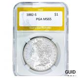 1882-S Morgan Silver Dollar PGA MS65