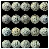 [19 Coins] Mixed Dates Franklin Half Dollar