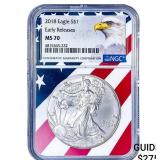 2018 Silver Eagle NGC MS70