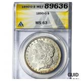 1890-O Morgan Silver Dollar ANACS MS63