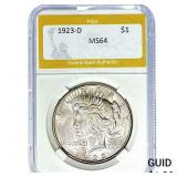 1923-D Silver Peace Dollar PGA MS64