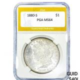 1880-S Morgan Silver Dollar PGA MS64