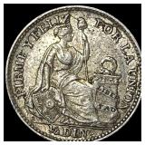 1910 FG Peru Silver 1/2 Dinero