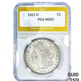 1921-D Morgan Silver Dollar PGA MS63