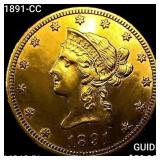 1891-CC $10 Gold Eagle CHOICE BU PL