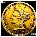 1846-O $2.50 Gold Quarter Eagle CLOSELY UNC