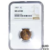 1907 Indian Head Cent NGC MS63 RB