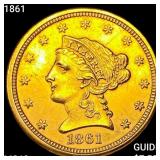 1861 $2.50 Gold Quarter Eagle CHOICE BU