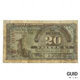 1915  Free & Sovereign State of Mexico 20 Centavos