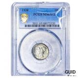 1938 Mercury Silver Dime PCGS MS65 FSB