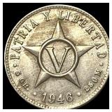 1946 Cuba Copper Nickel 5 Centavos