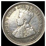 1926 Straits Settlements George V Silver 5 Cents