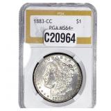 1883-CC Morgan Silver Dollar PGA MS64+